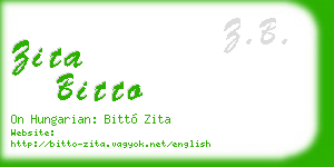 zita bitto business card